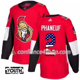 Adidas Maillot de Hockey Ottawa Senators Dion Phaneuf 2 2017-2018 Rouge USA Flag Fashion Authentic - Enfant